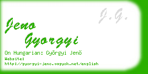 jeno gyorgyi business card