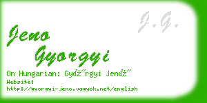 jeno gyorgyi business card